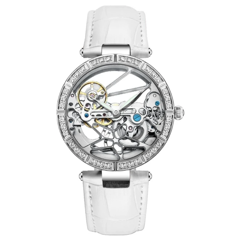 Luxury Elegant Ladies Watch Automatic Mechanical Leather Student Waterproof Fashion Trend Simple Casual Waterproof Quartz Watch
