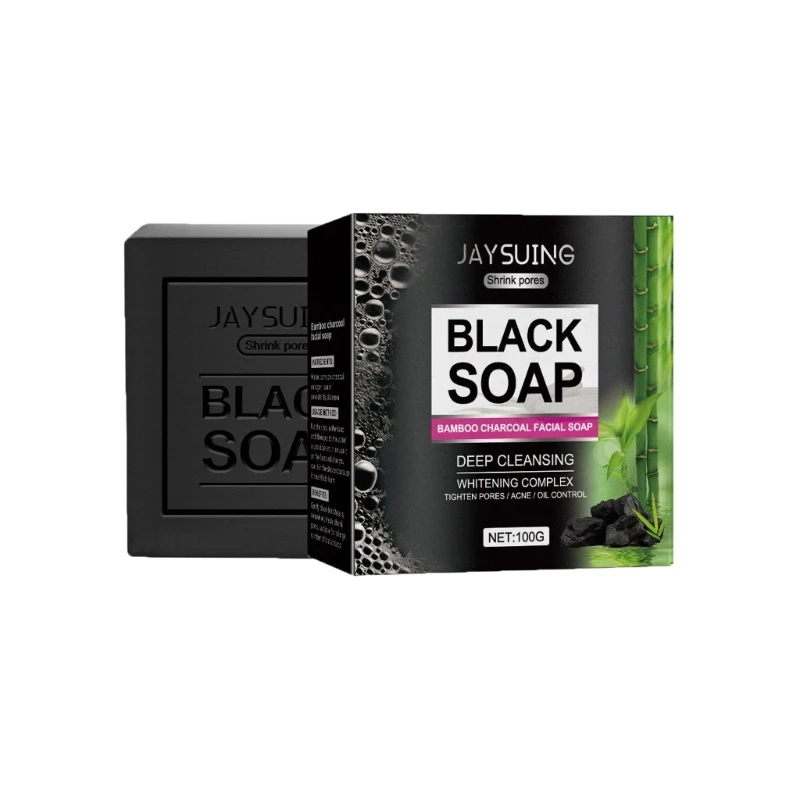 Natural Bamboo Charcoal Soap Bar for Face,Body,Acnes,and Sensitive Oil Control Cleansing Soap Cleanser Gift 918D