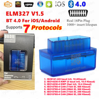 7 Protocols ELM327 V1.5 Bluetooth OBD2 Scanner ELM 327 V1.5 Work On Android IOS Car Diagnostic Tool OBD II Code Reader