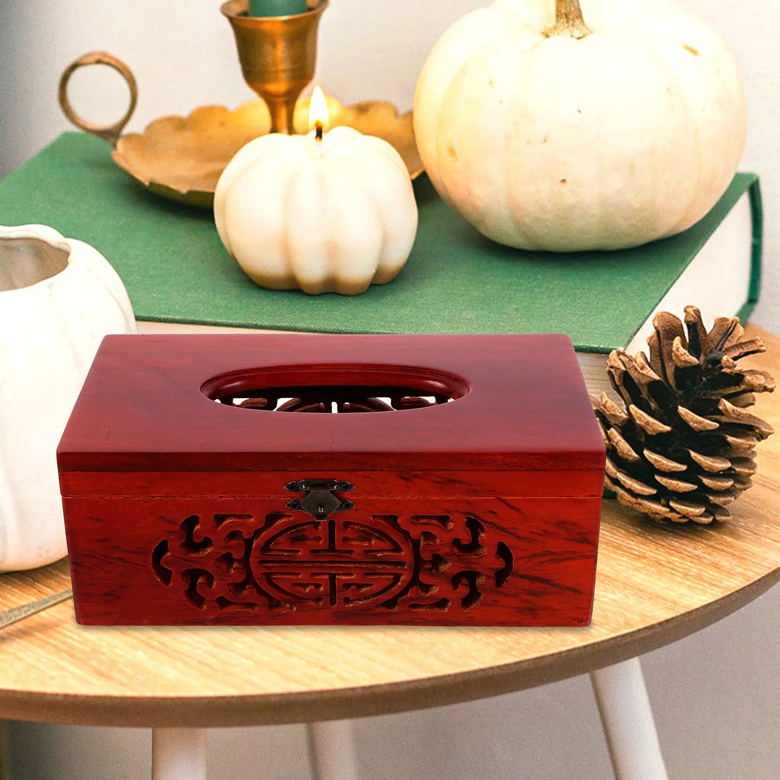 

Wood Tissue Holder Large Capacity Red Paper Towel Storage ganizer HomeDecoration Reusable Safe Convenient Travel Mini