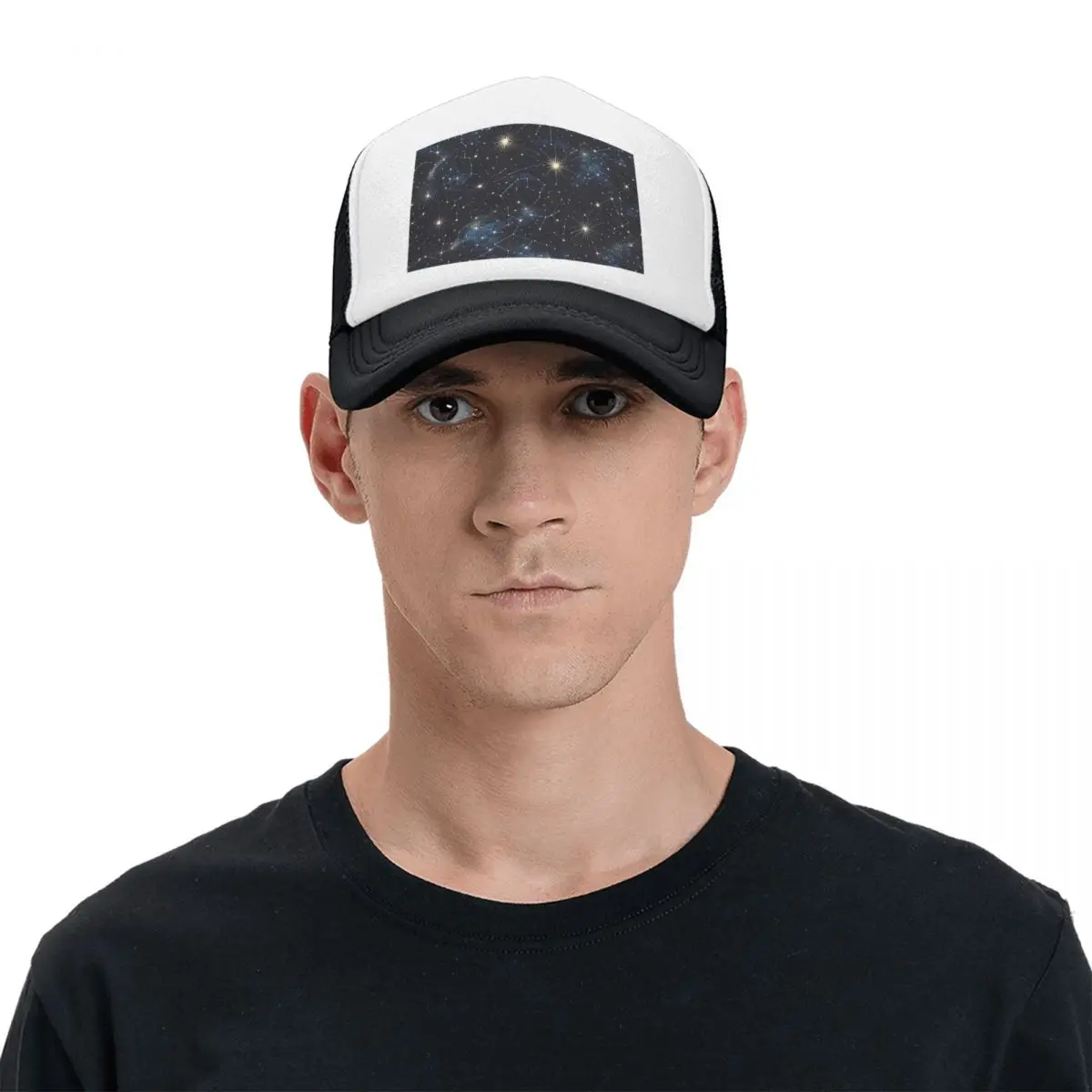 Night Sky Golden Celestial Stars Zodiac Constellations  Cap Fashion Mesh Baseball Caps Adjustable Hat Hip Hop Summer