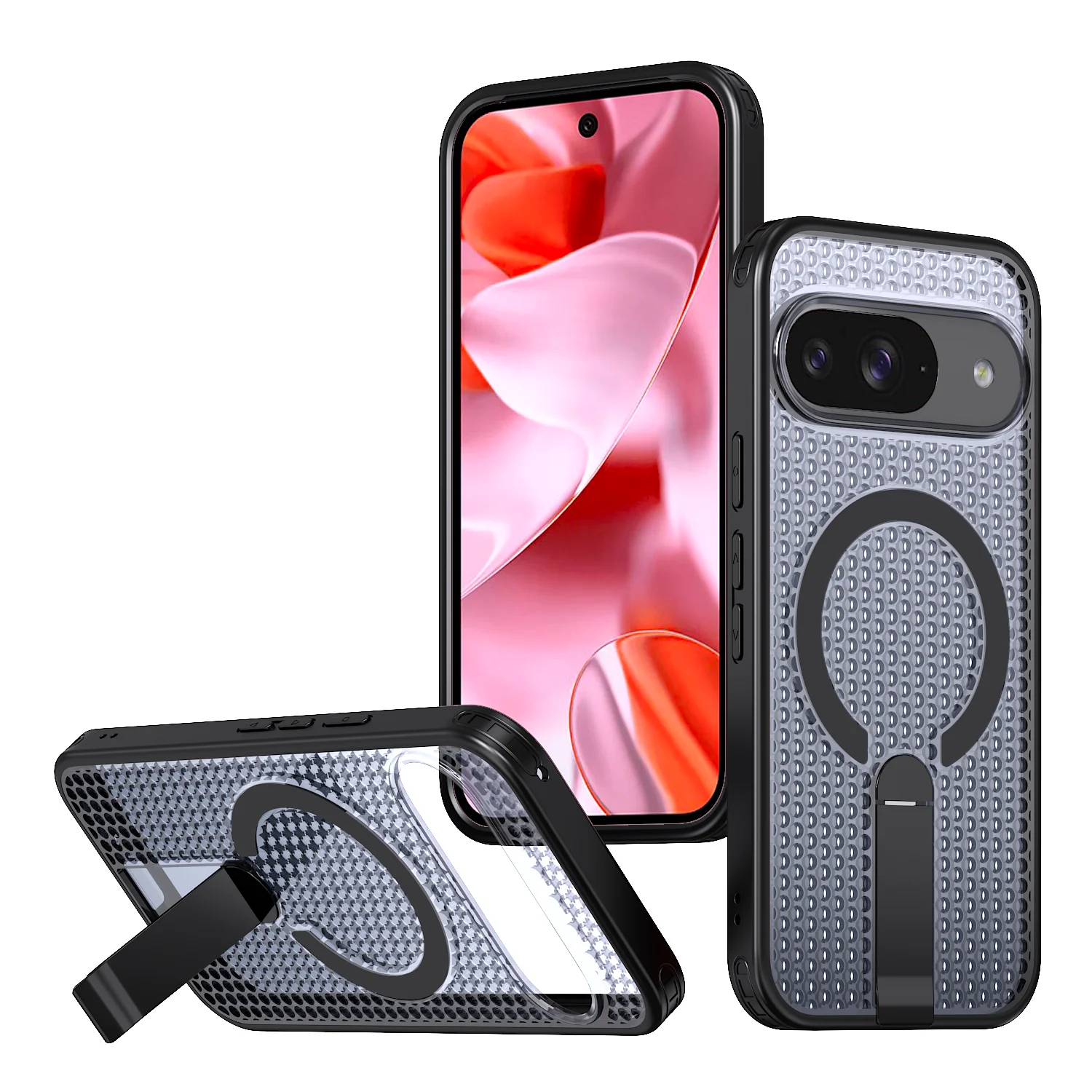 For Google Pixel 10 9 Pro Case Magnetic Invisible Holder Honeycomb Heat Dissipation Shockproof Bumper Back Cover