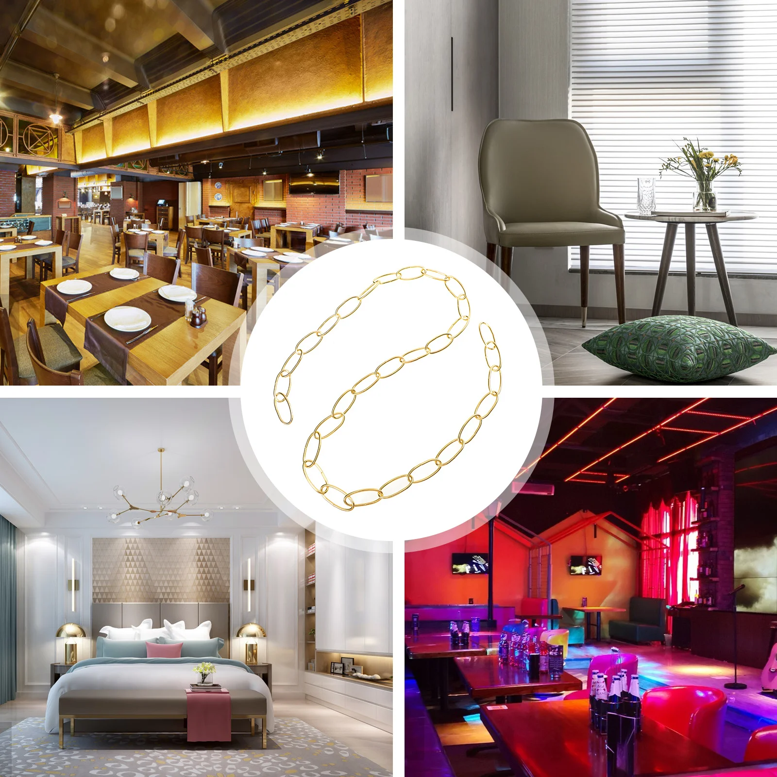 

Heavy Duty Chain Egg Shaped Chandelier Chain for Hanging Lamp Fixture Strong Load Bearing Lighting Connection Supply