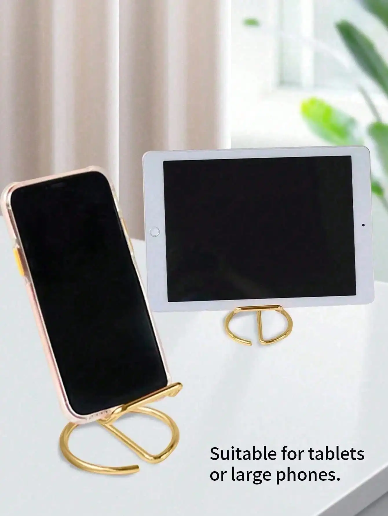 

1pcs/Gold Metal Smartphone Stand, Elegant Desk Holder, Universal Phone Support for Video Watching