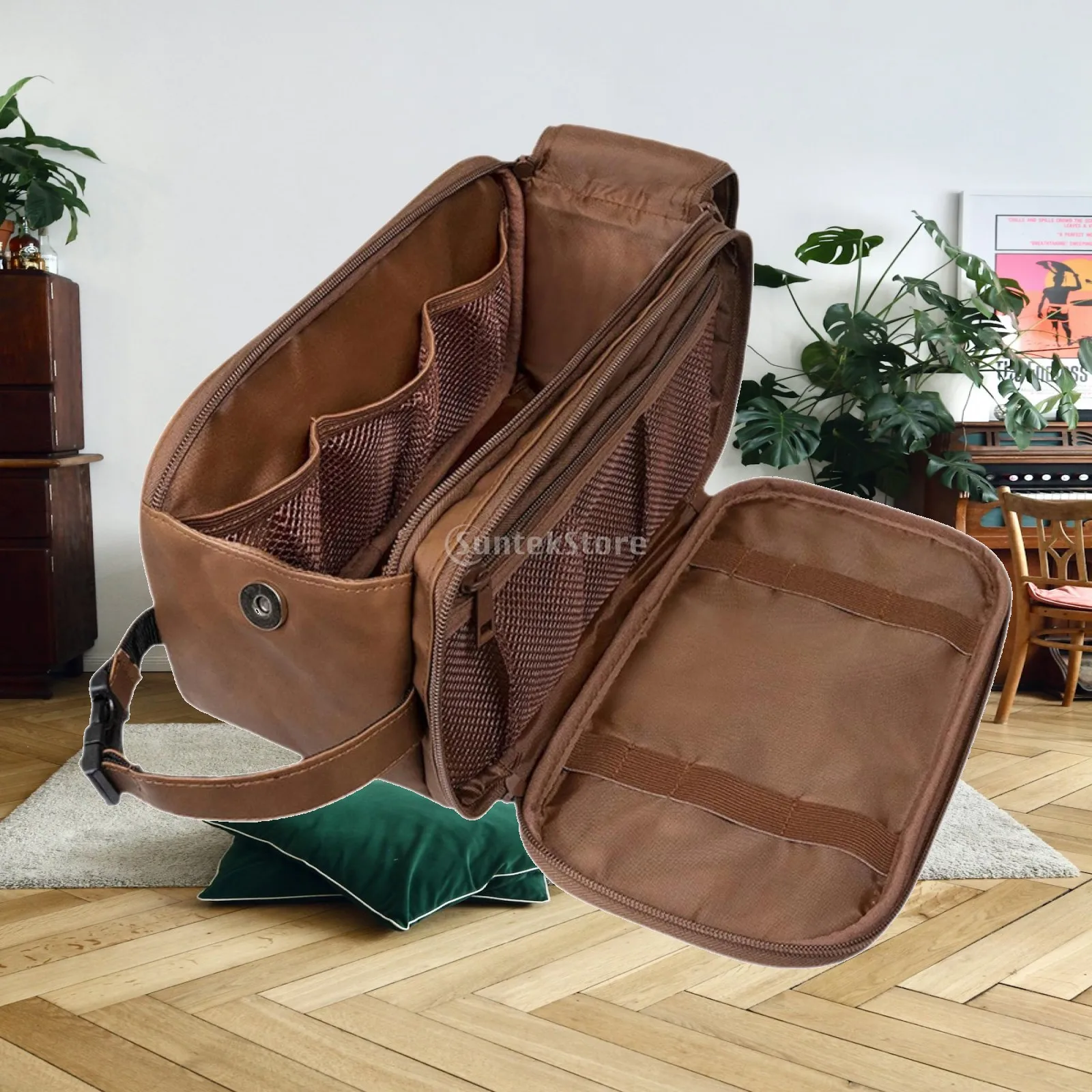 Shower Bathroom Makeup Bag PU Leather Travel Wash Bag Makeup Shower Shaving Organiser Water Resistant Shaving Bag for Bathroom