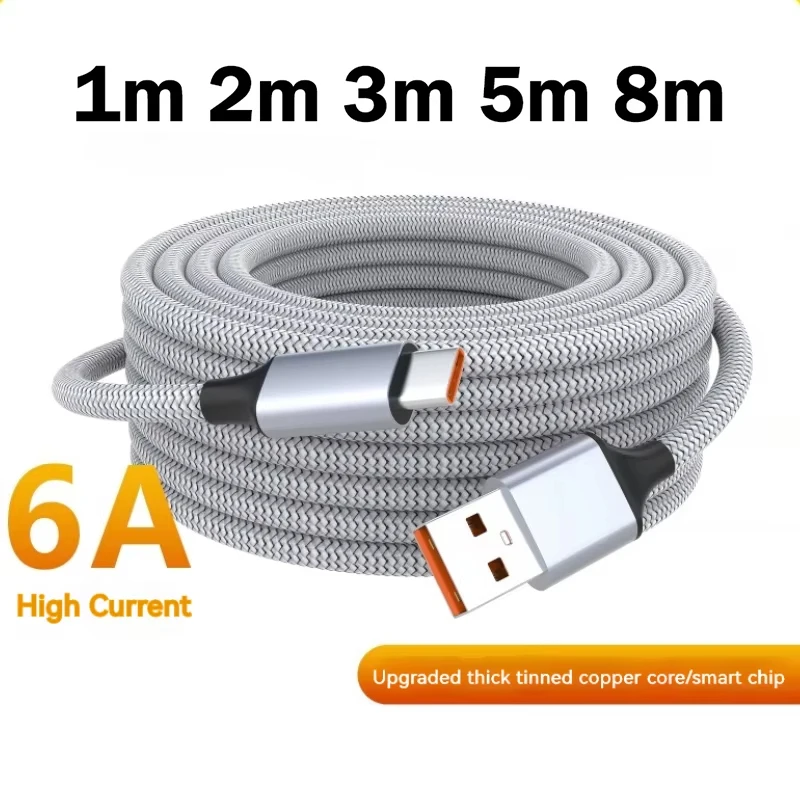 USB Type C 8 Meters Super Fast Charge Extend Cable USB C Charging Cable For iPhone Xiaomi Redmi Samsung VR Camera Gam USB C Port