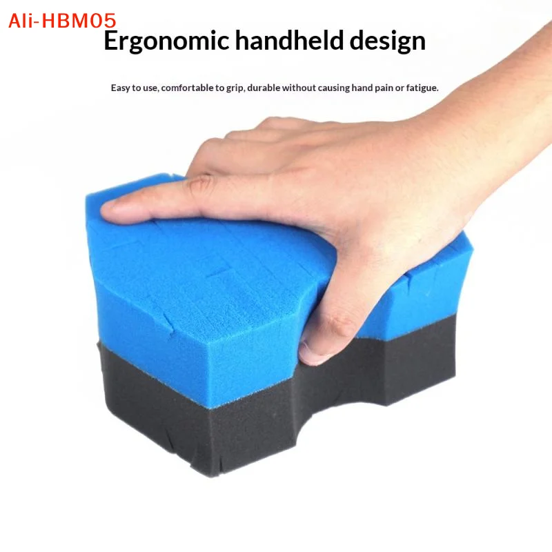 (HB05)Double Side -Cut Red/Black Sponge 2.0 Better Grip And Access Tight Spaces For Rinseless Car Wash