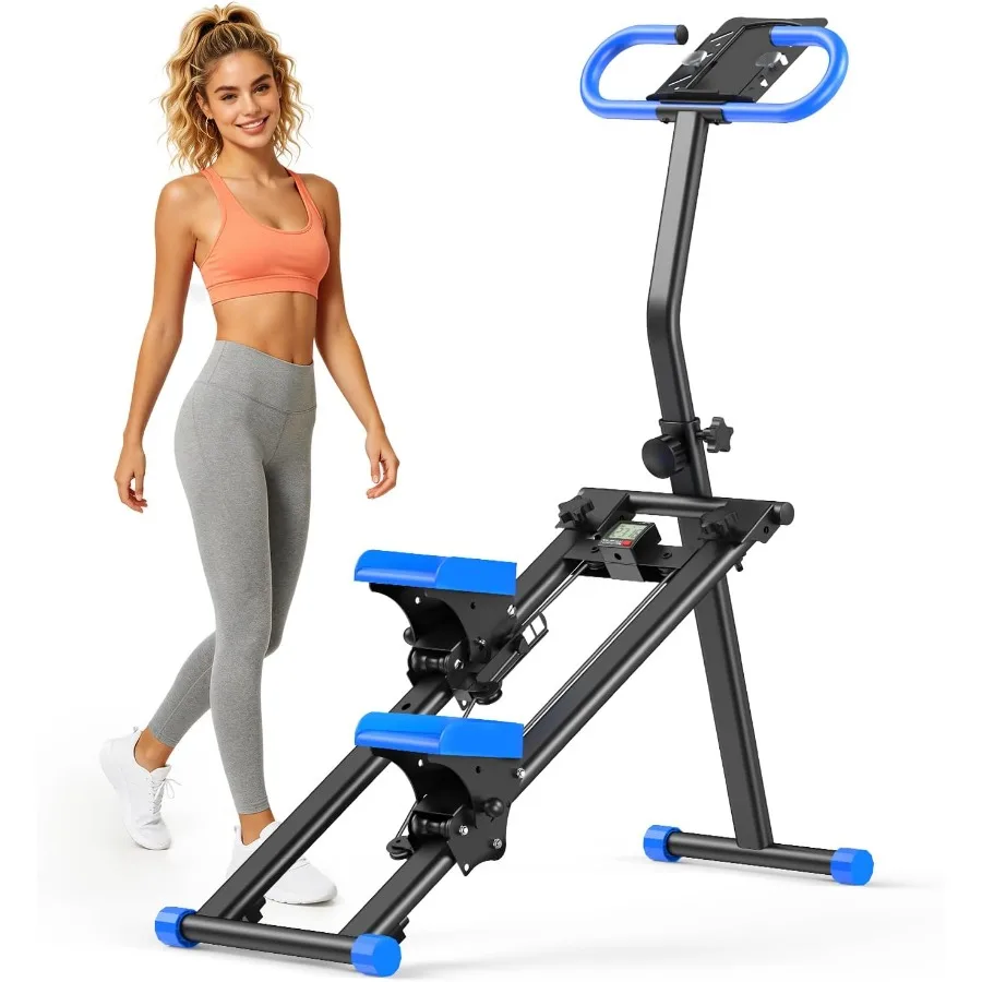 Stair Stepper for Home with Stable Triangular Steel Frame, Full-Body Workout Machine, LCD Monitor, Adjustable Resistance & Ergonomic Handlebars