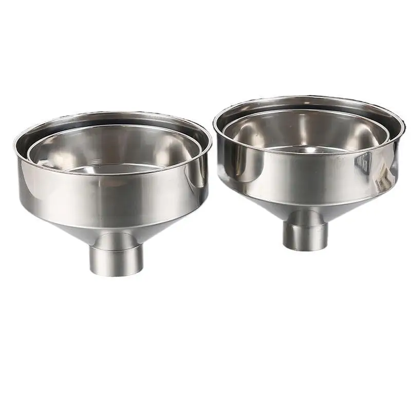 Large‑Diameter 304 Stainless Steel Funnel Industrial Household Oil Fuel Funnel