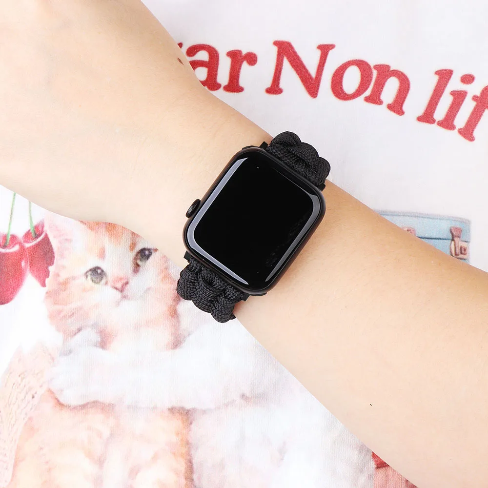 Strap for Apple Watch Series Band Ultra 49mm 7 8 45mm 41mm Nylon Umbrella Rope Bracelet iWatch 6 5 4 3 2 38mm 40 mm 44mm 42mm