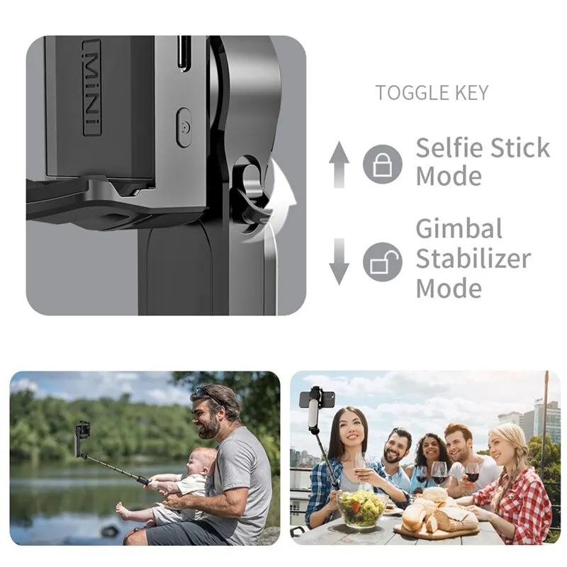 Gimbal Stabilisateur Estabilizador Selfie Stick Fill Light Smartphone Baseus Handheld Action Kameralar Bluetooth Tripod Gymbal