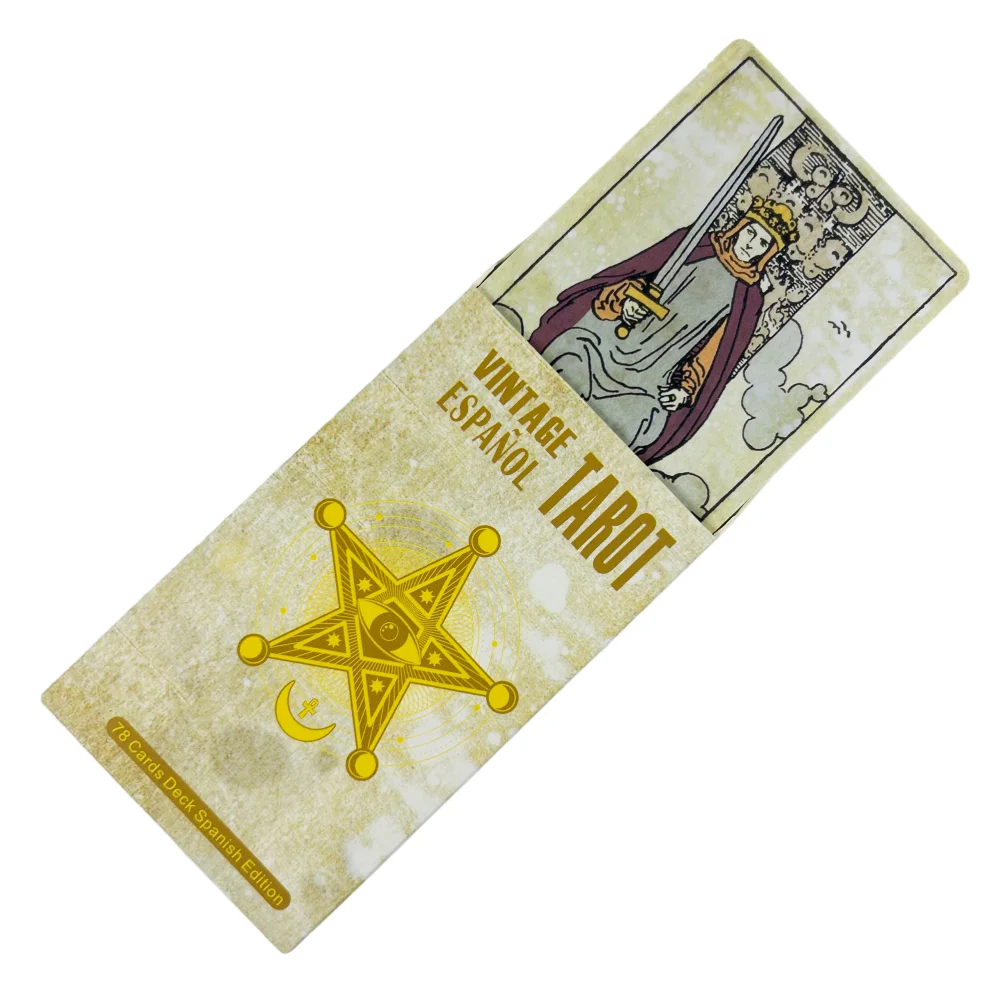 Cartas de Tarot Vintage en Español o Inglés, Mazo de Adivinación para Reuniones Familiares, Juego de Cartas de Tarot