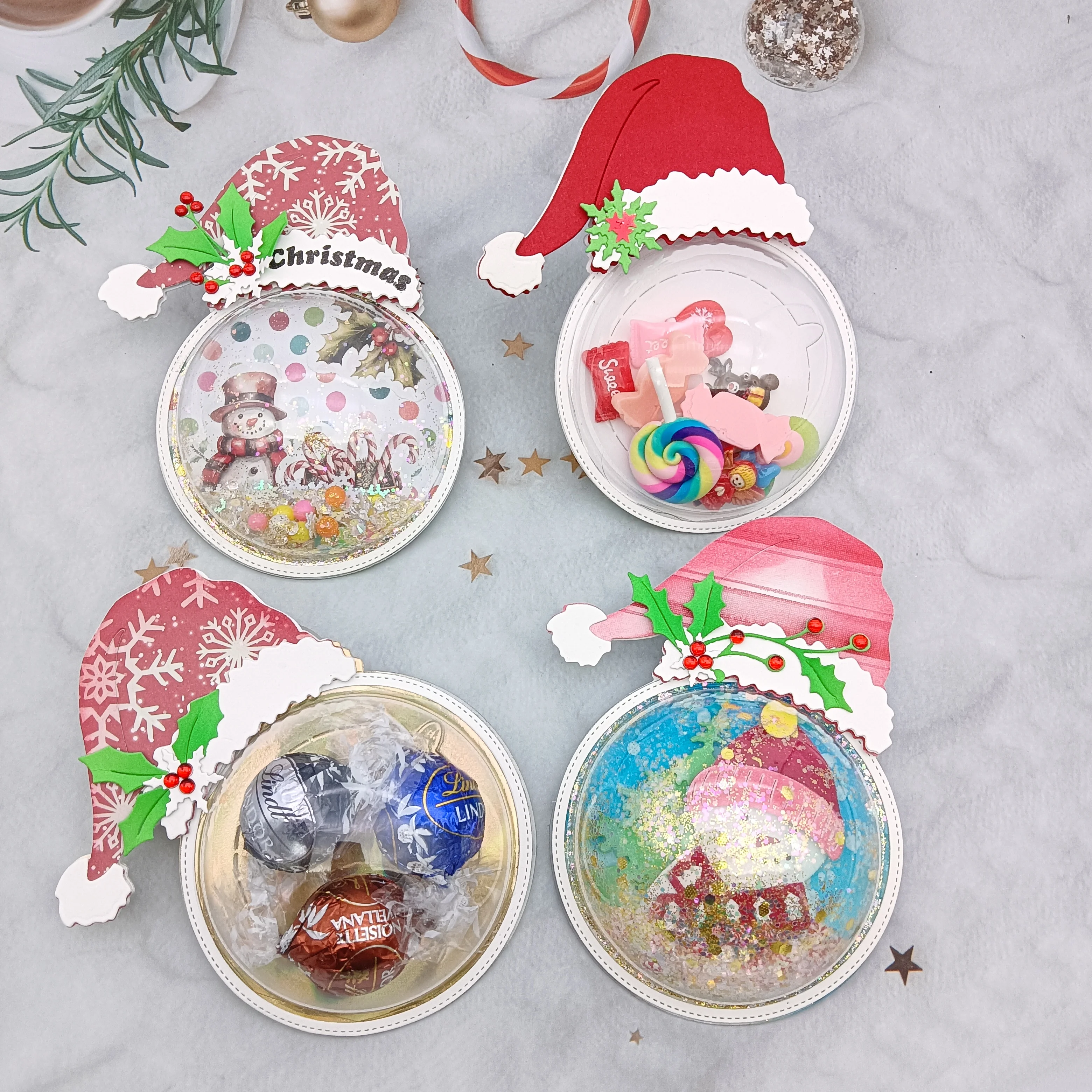 Etched Die Alinacutle Christmas Hat Candy Dome Candy Holder Metal Cutting Die Cut Scrapbooking Paper Craft Album Handmade Card