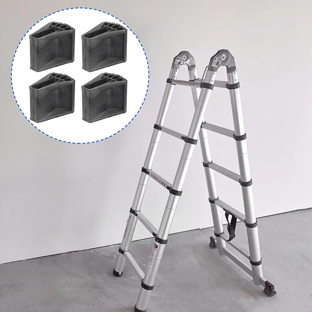 

4Pcs Ladder Feet Covers Rubber Material Strong Anti-Slip Function Effective Stability Protects Ladder Legs Wear Damage