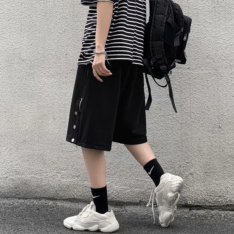 

Повседневные шорты мужские универсальные Harajuku летняя уличная одежда шикарный корейский стиль свободные до колена модные популярные студенческие простые повседневные шорты