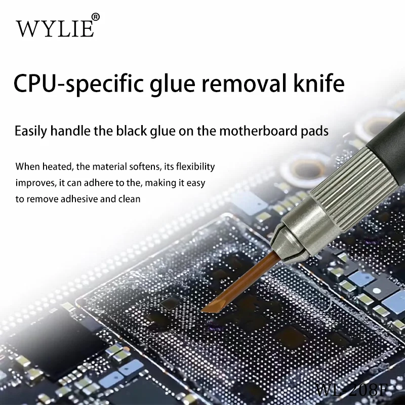 WYLIE WL 208F CPU Glue Removal Knife Flexible Replaceable Cutter Head For Motherboard IC Chip Black Glue Cleaning Repair Tools