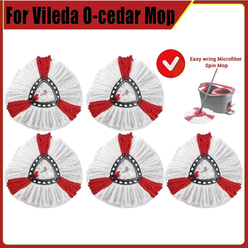 Cabezal de Repuesto para Mopa O-cedar y Vileda EasyWring 1 Tank System, Almohadilla de Mopa Lavable, Paño de Limpieza Reutilizable, Mopa Giratoria 360°