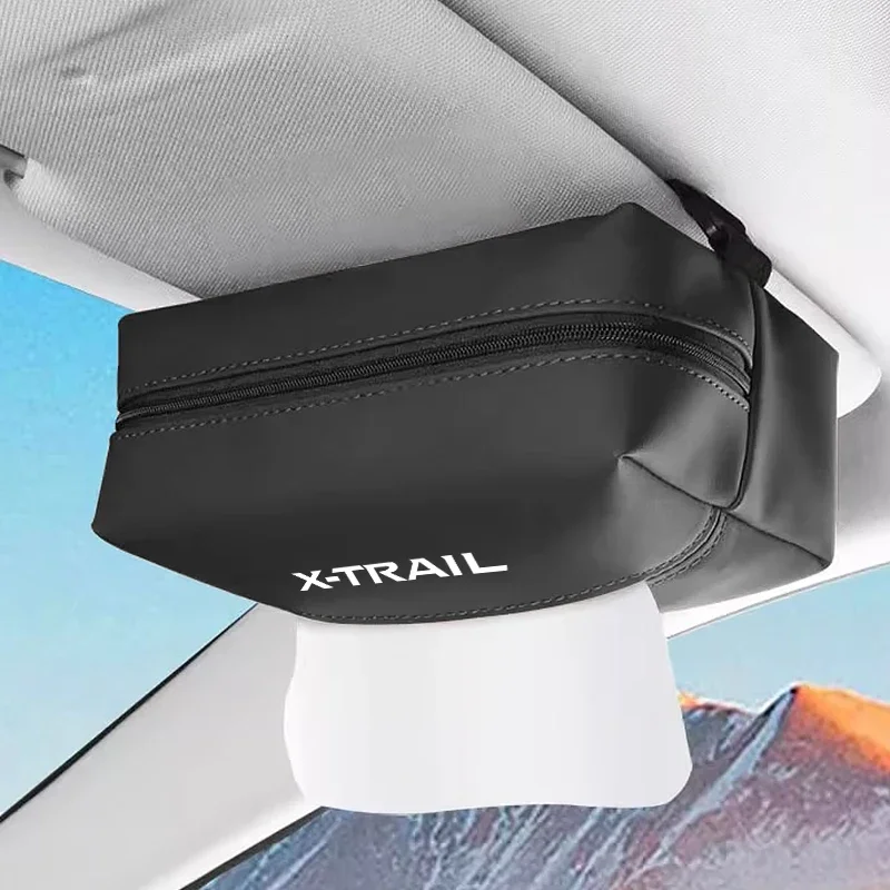 For Nissan X-trail Xtrail T30 T31 T32 Car Tissue Box Car Armrest Box Sun Visor Backrest Hanging Multifunctional Paper Box