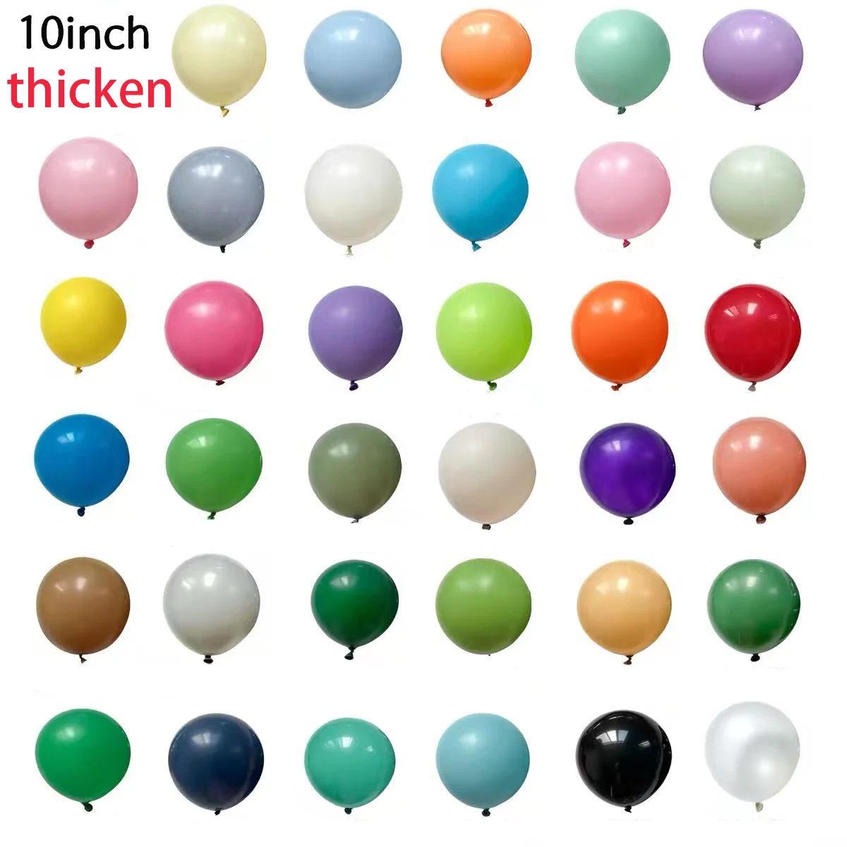10 inch multi-color thick latex balloon set, suitable for weddings, birthdays, themed parties, pre wedding parties, graduation