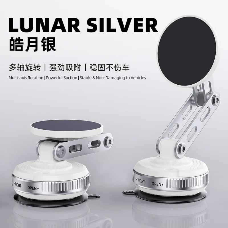 Car Mobile Phone Holder Car Magnetic Suction Car Rotating Metal Vacuum Folding Suction Cup Center Console Auto Parts view 6