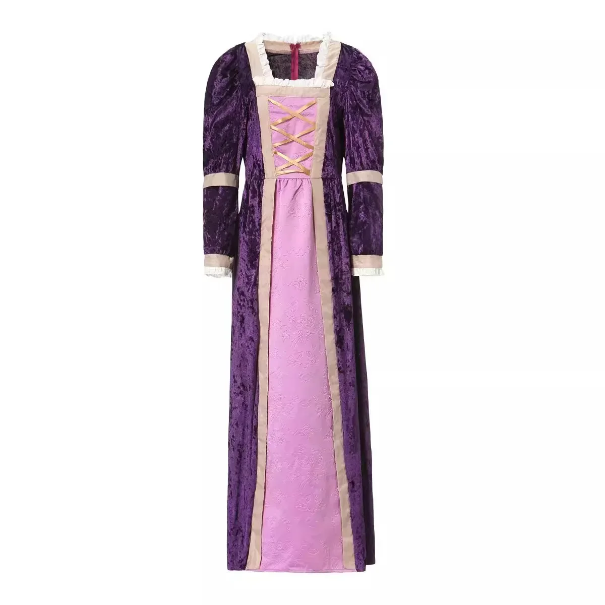 Womens Renaissance Medieval Costume Dress Lace Up Irish Long Dresses Queen Cosplay Retro Gown Halloween Palace Party Dress