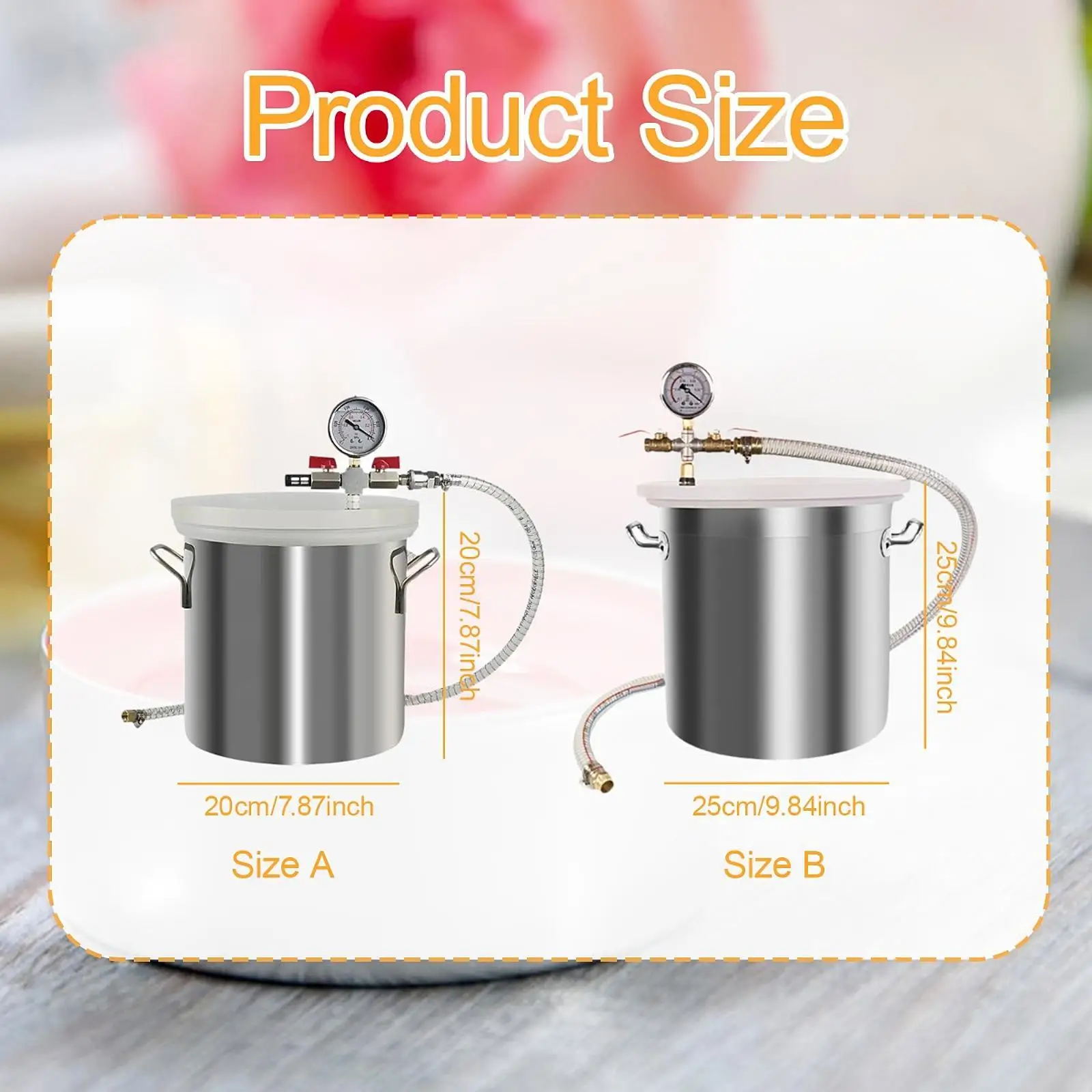 수지 주조 에센셜 오일용 뚜껑이 있는 스테인레스 스틸 가스 제거 챔버