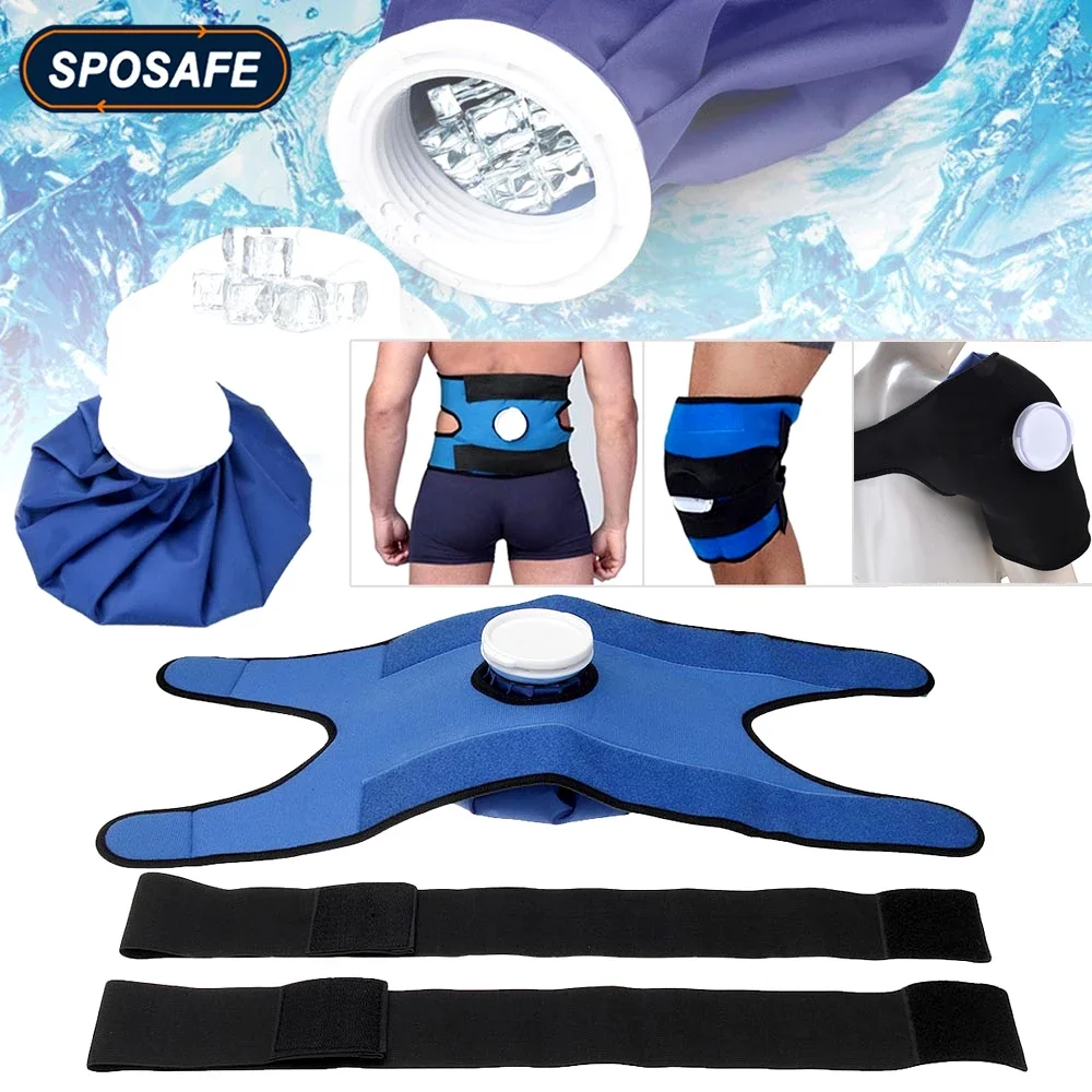 1Pcs Shoulder Knee Ankle Waist Brace, Ice/Hot Compress Cloth Pack Holder, for Sprains, Muscle Pain, Bruises, Injuries, Swelling