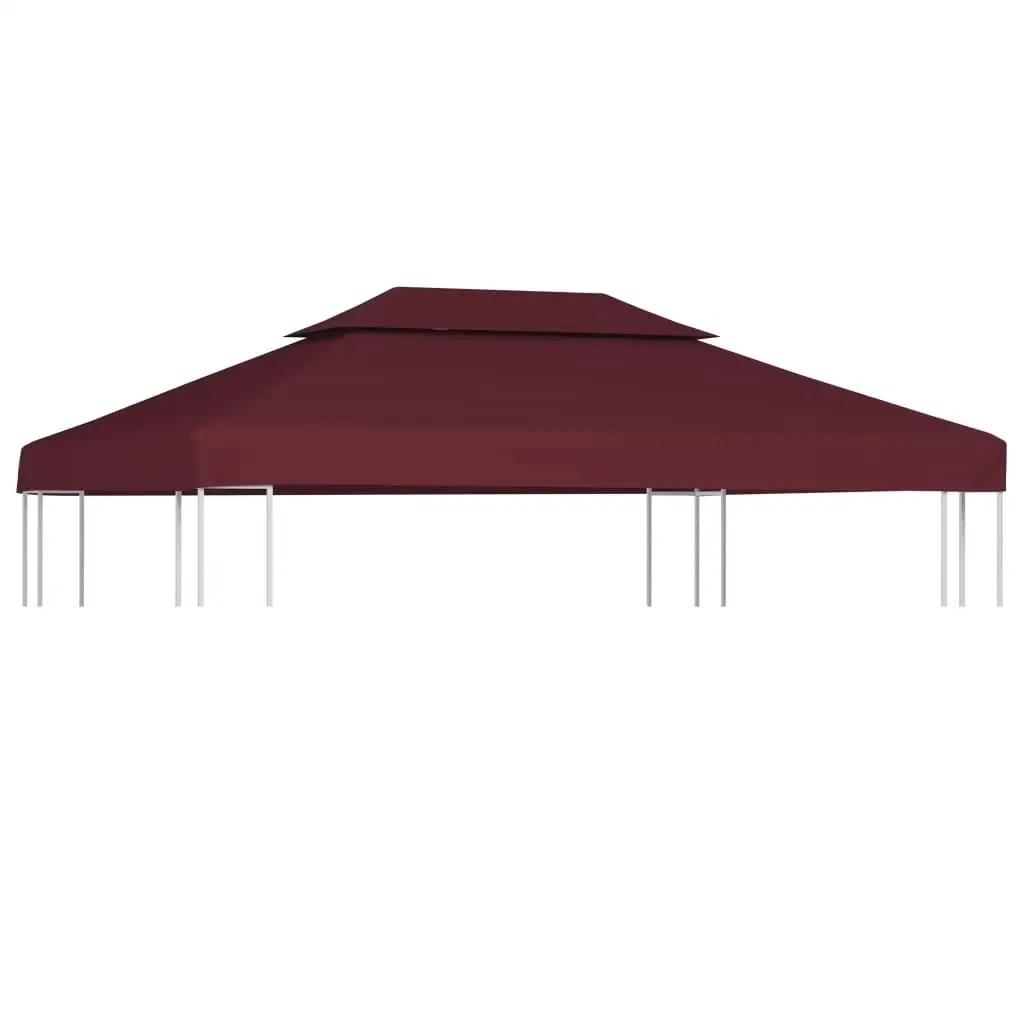 13.1'x9.8' Bordeaux 2-Tier Gazebo Canopy Top Cover - Durable 1 oz/ft Outdoor Shade