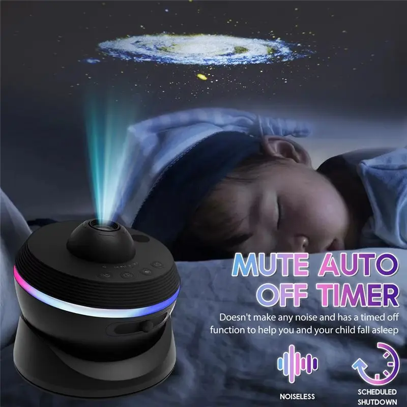 N91R-Meteor Galaxy Projector HD Projection Star Projector 360° Rotation Realistic Starry Night Instrument Projector
