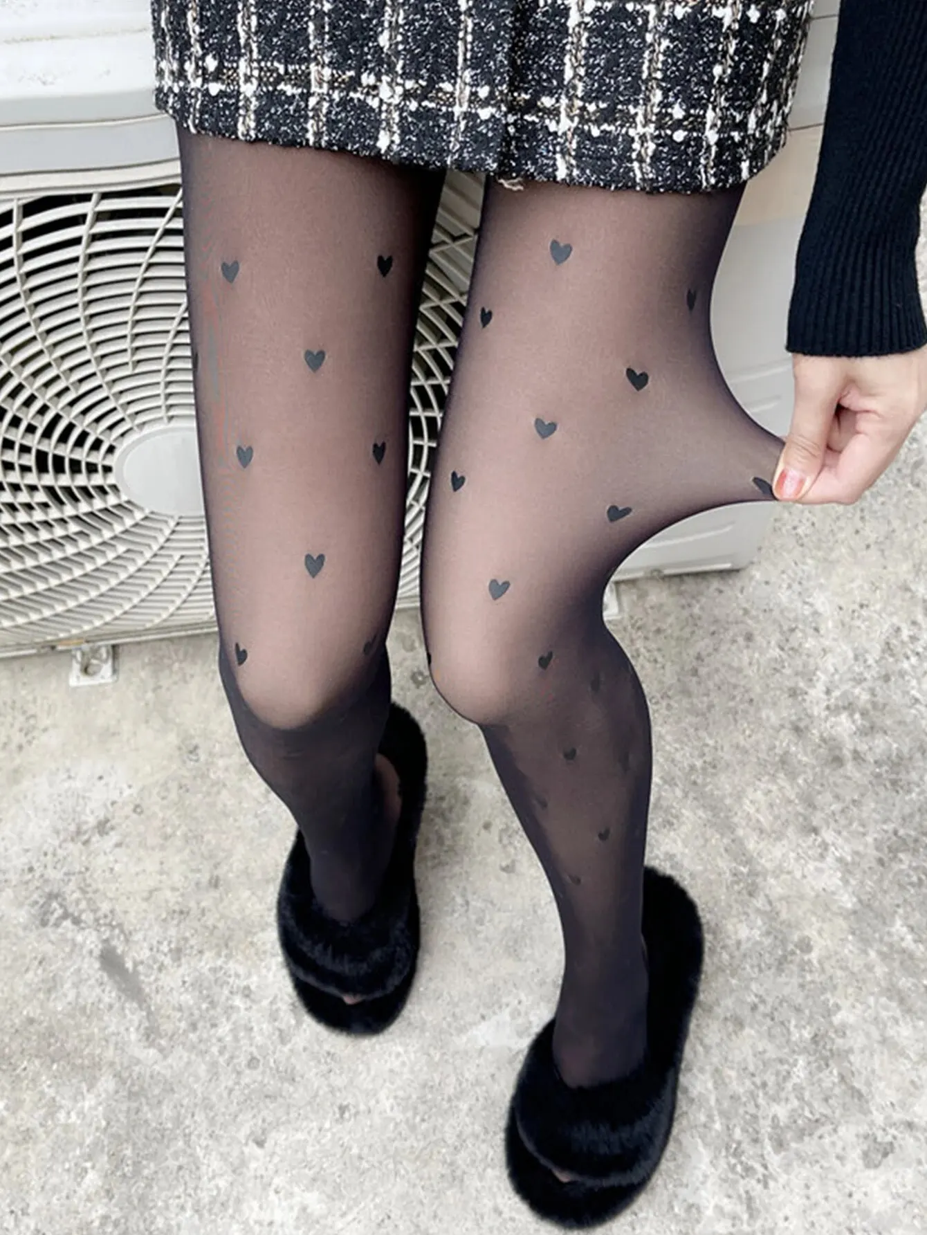 1pc Polka Dot Tights Women Pantyhose Skin Effect Thermal Stockings Woman Winter Fleece Leggings Insulated Sock Pants