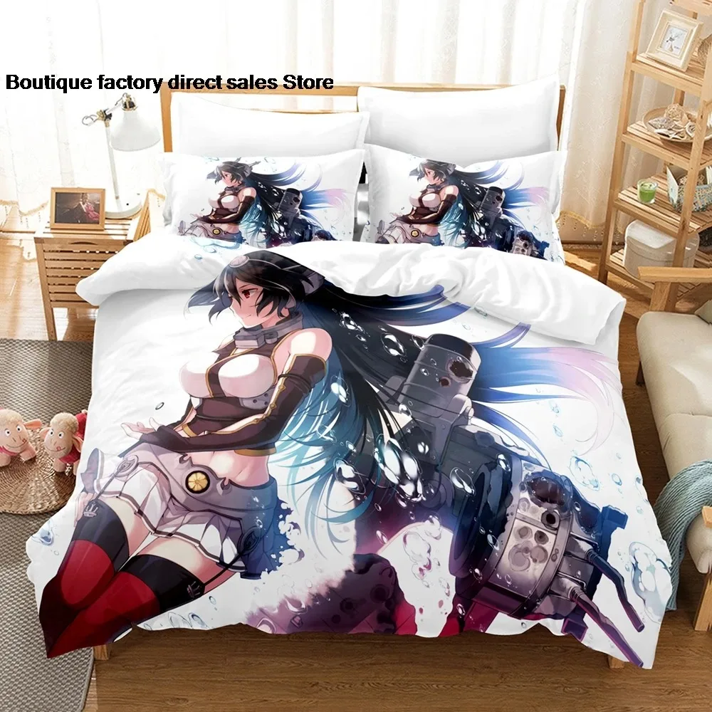 Anime -  Kantai Collection  Bedding Set Single Twin Full Queen King Size Bed Set Aldult Kid Bedroom Duvetcover bed sheet set 03