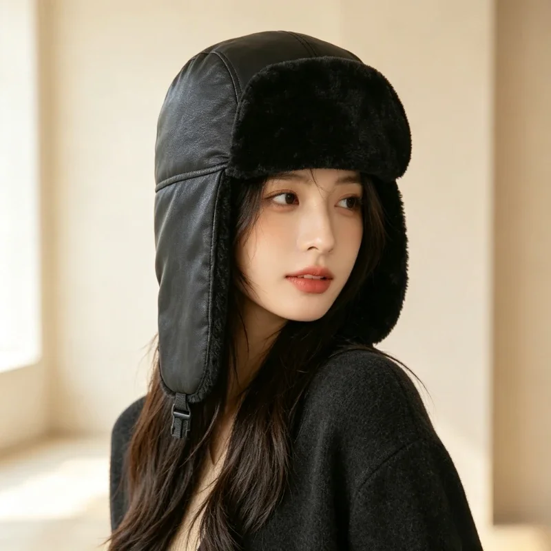 1 piece of autumn and winter women's flying hat, winter Korean version trendy ear protection hat, warm hat, outdoor hat