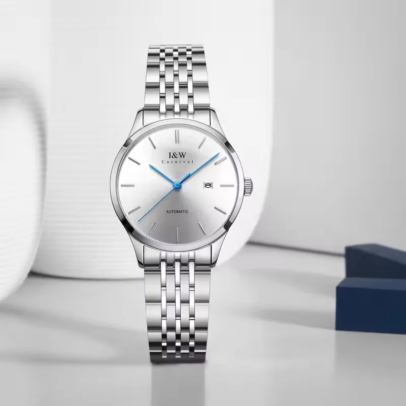 

КАРНАВАЛ брендовые роскошные механические часы для женщин, женские модные сапфировые наручные часы с автоматическим механизмом, водонепроницаемые Montre Femme