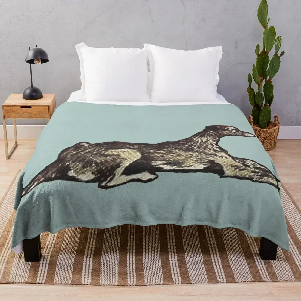 Cecil Aldin- Deerhound Throw Blanket Flannel Fabric Luxury Brand Luxury St For Decorative Sofa Blankets