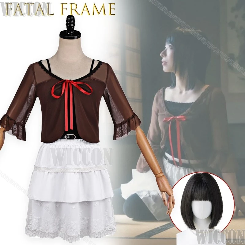 Fantasia de Cosplay Fatal Frame II Crimson Butterfly Mio Amakura, Uniforme JK Japonês, Fantasia de Anime para Mulheres, Festa de Halloween e Convenções