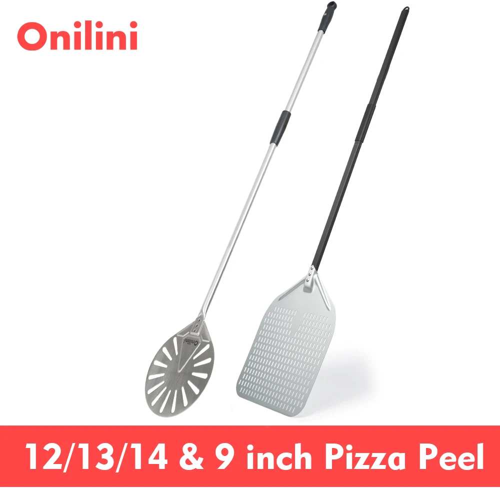 Onilini-liga de alumínio anodizado Pizza Peel, Long Handle Set, Pá de pizzas, Acessórios Forno, Uso comercial, Pizza Paddle