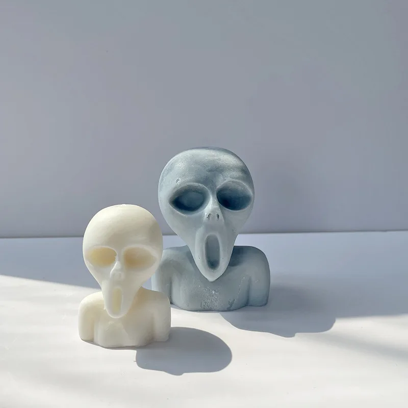 Halloween Ghost Face Aroma Candle Silicone Mold DIY Creative Aroma Soap Plaster Resin Diffuser Stone Ornament Mould