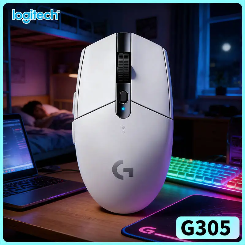 

Игровая мышь Logitech G305 с технологией LIGHTSPEED, сенсором HERO 12000 DPI, 6 программируемыми кнопками, 250 часами автономной работы, весом 99 г, совместимая с ПК и Mac