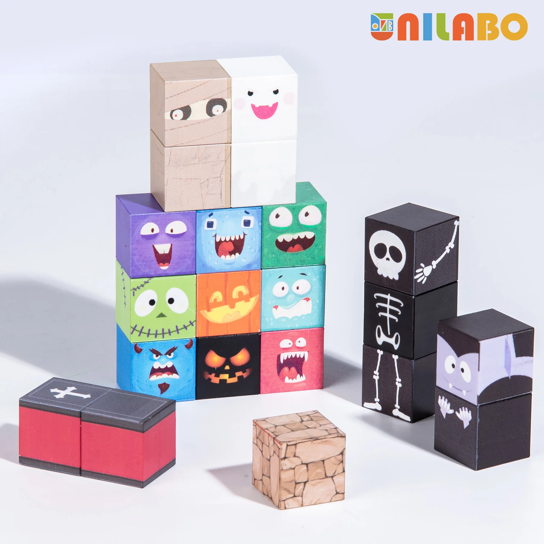 Unilabo 137 pièces blocs de construction magnétiques lumineux, jouets de jeu STEM améliorés Halloween 2025, cadeaux d'anniversaire de noël pour enfants de 3 ans et plus