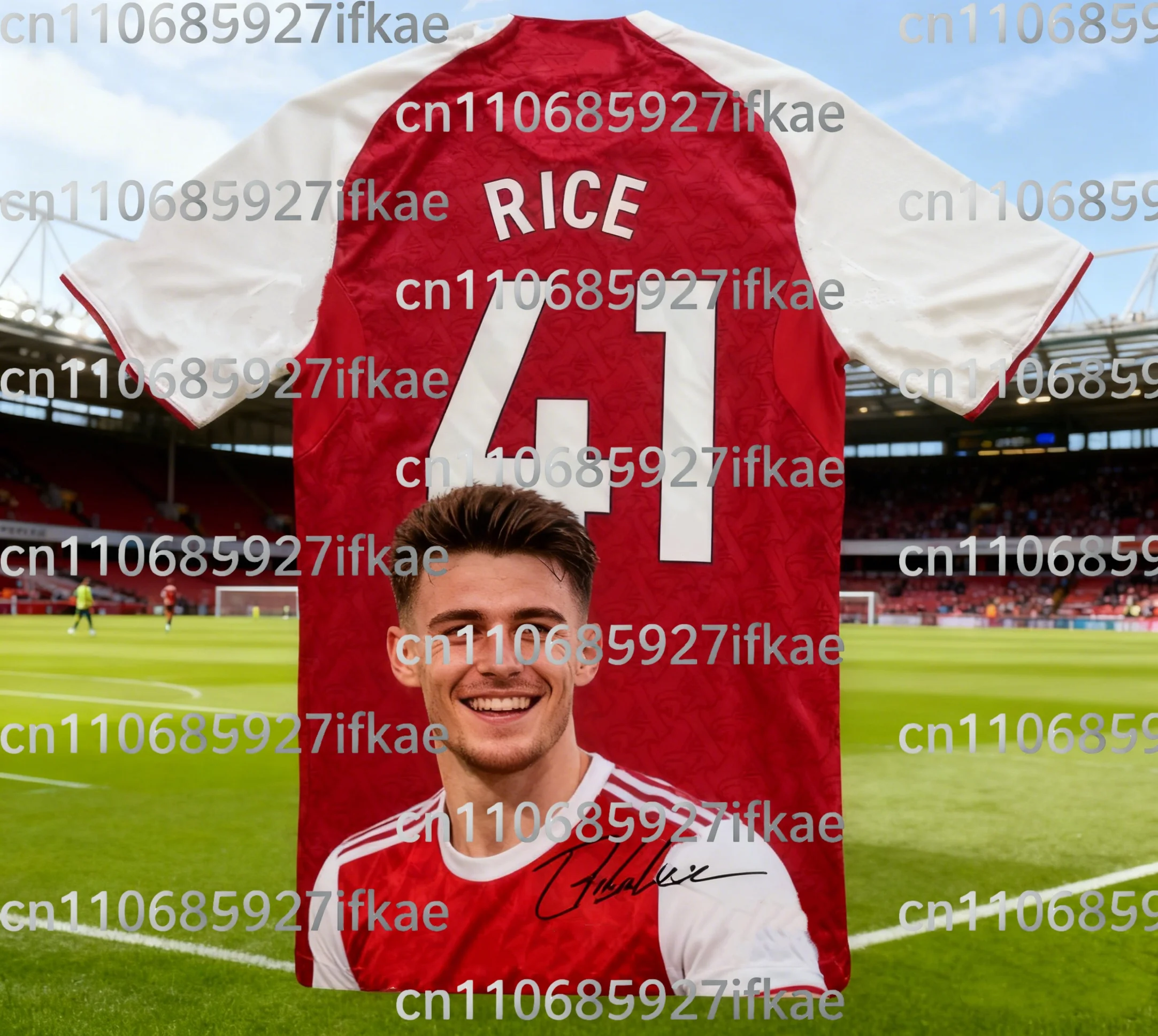 أحدث تيشيرت كرة القدم باللونين الأحمر والأبيض، رقم. 8، قميص كرة قدم بنمط مطبوع ثلاثي الأبعاد، قميص رياضي مسامي وسريع الجفاف #1