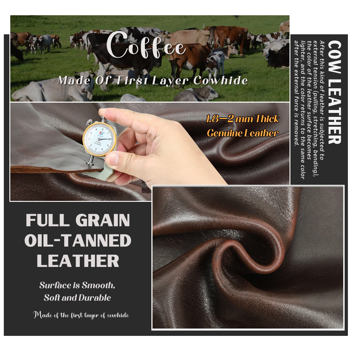 CONTACT'S Genuine Leather Men’s Data Cable Organizer Clutch Bag, Portable Travel Tech Pouch with Handle, Male Cable Storage Bag