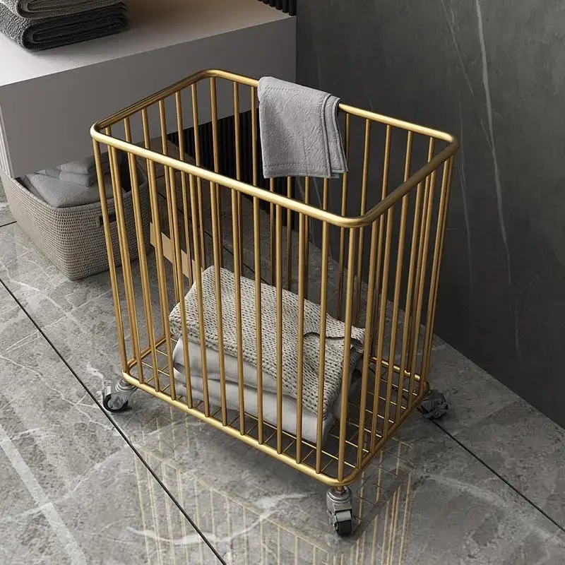 New Nordic Luxury Laundry Basket, Gold Decor Dirty Clothes Storage Bin, Modern Household Clothes Hamper for Bedroom Bathroom