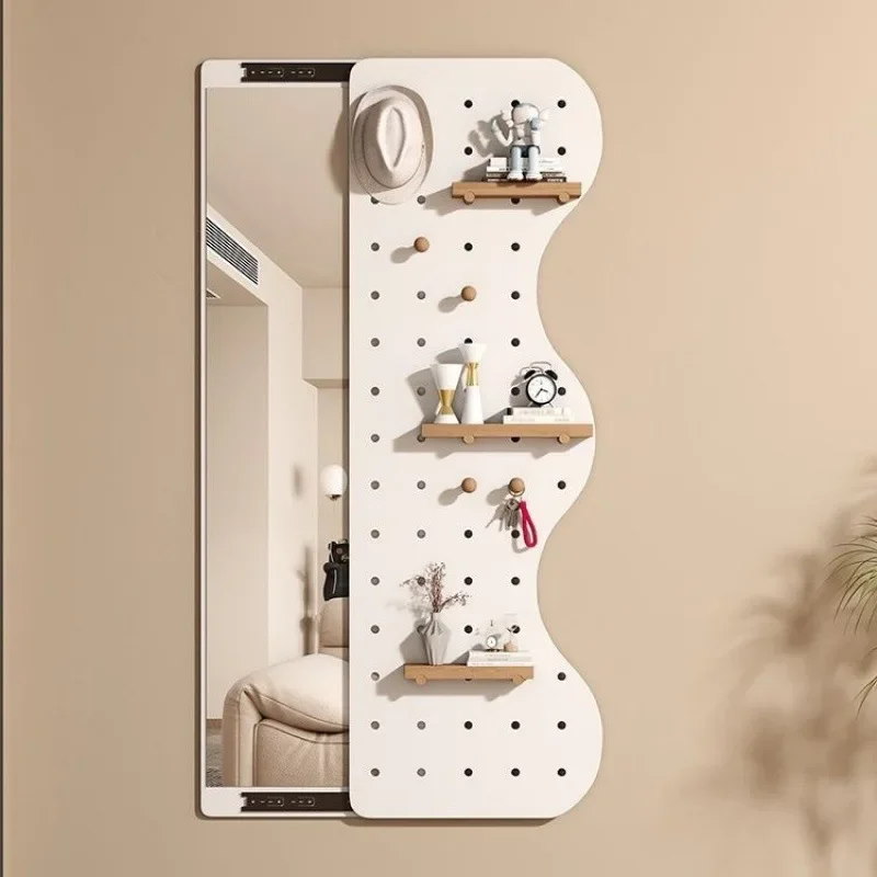 Hole plate invisible full-length mirror, push-pull hidden mirror can be closed