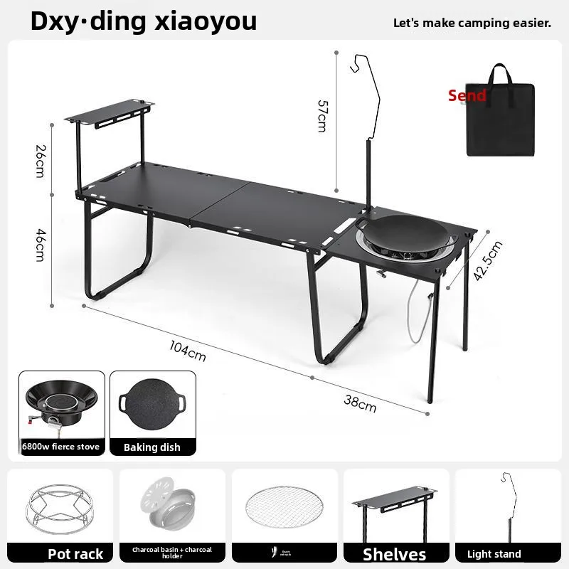 tavolo-da-campeggio-igt-pieghevole-tattico-portatile-set-completo-con-griglia-a-carbone-e-gas-montaggio-rapido-cucina-modulare-da-campo