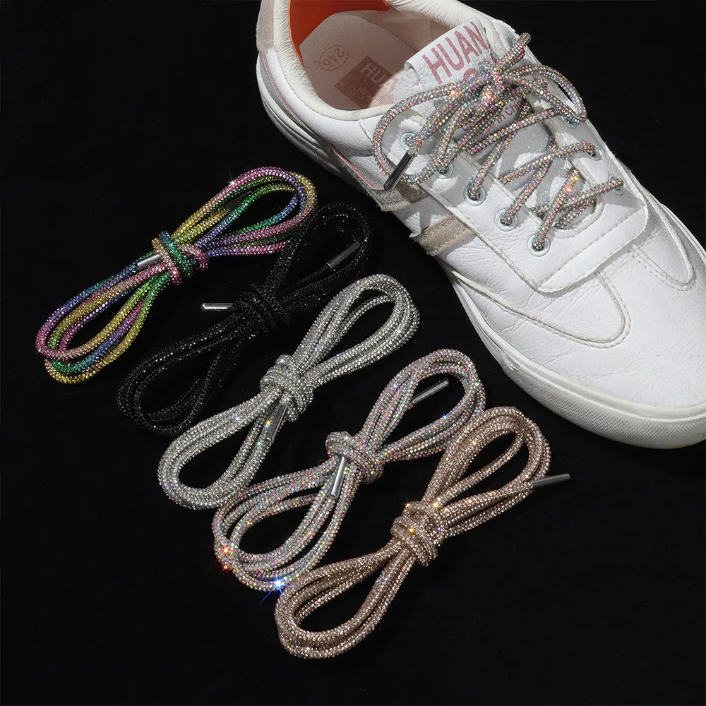 

1Pcs Luxury Bright Rhinestone Shoelaces Diamond Shoelace Strings Cross Braiding Strap DIY Drawstring Sneaker Laces Accessories