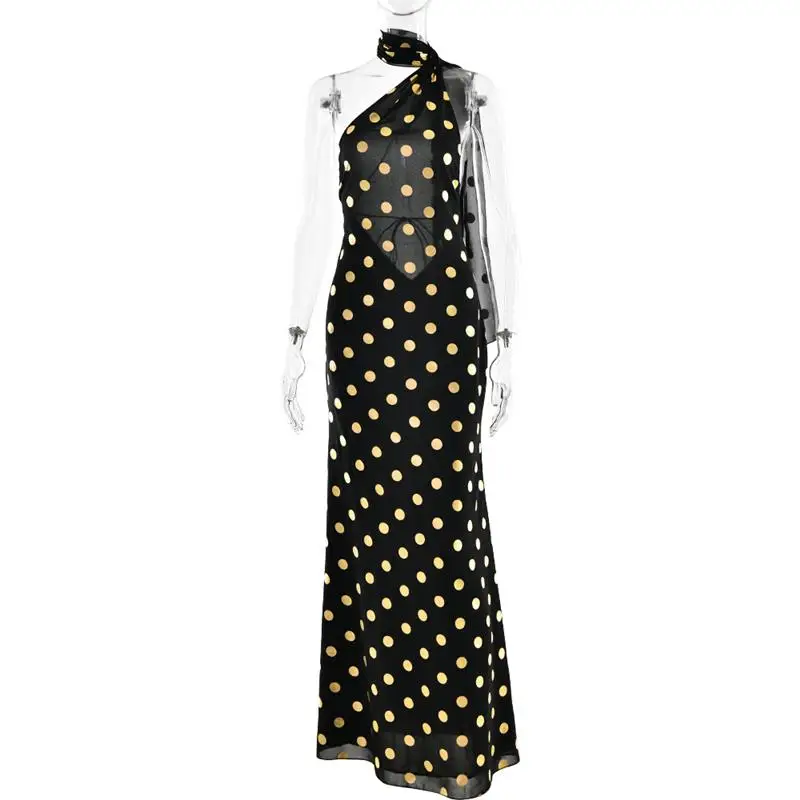 Satin Slim Fit Long Dr Faionable Women's Dr High Waist Skirt Svel Polka Dot Pattern Spring Summer New Sle