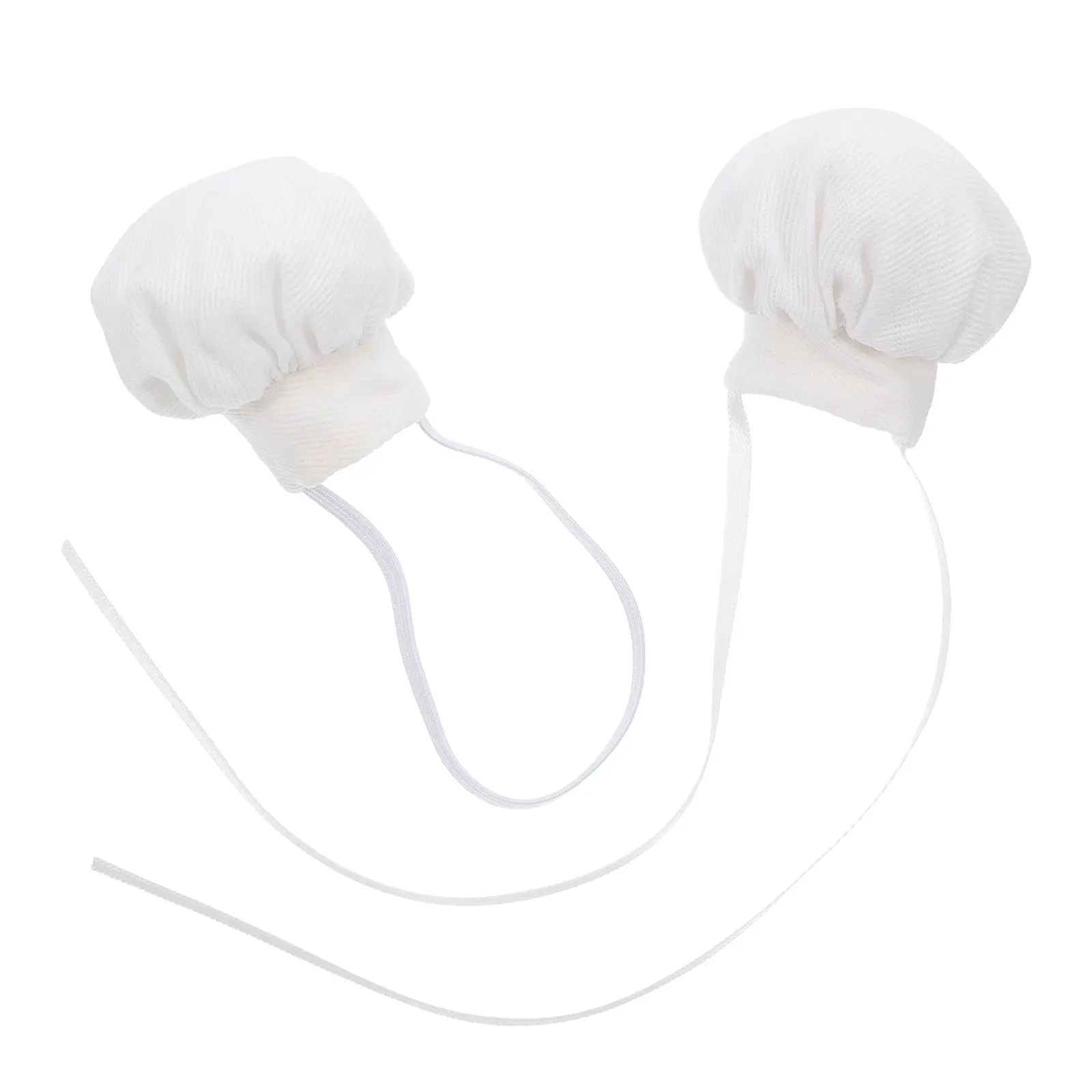 

2Pcs Miniature Chef Hat for Easy Wear Soft Elastic Tiny Kitchen Cap 10-15Cm Stuffed Figures Role Play Game Accessory Small