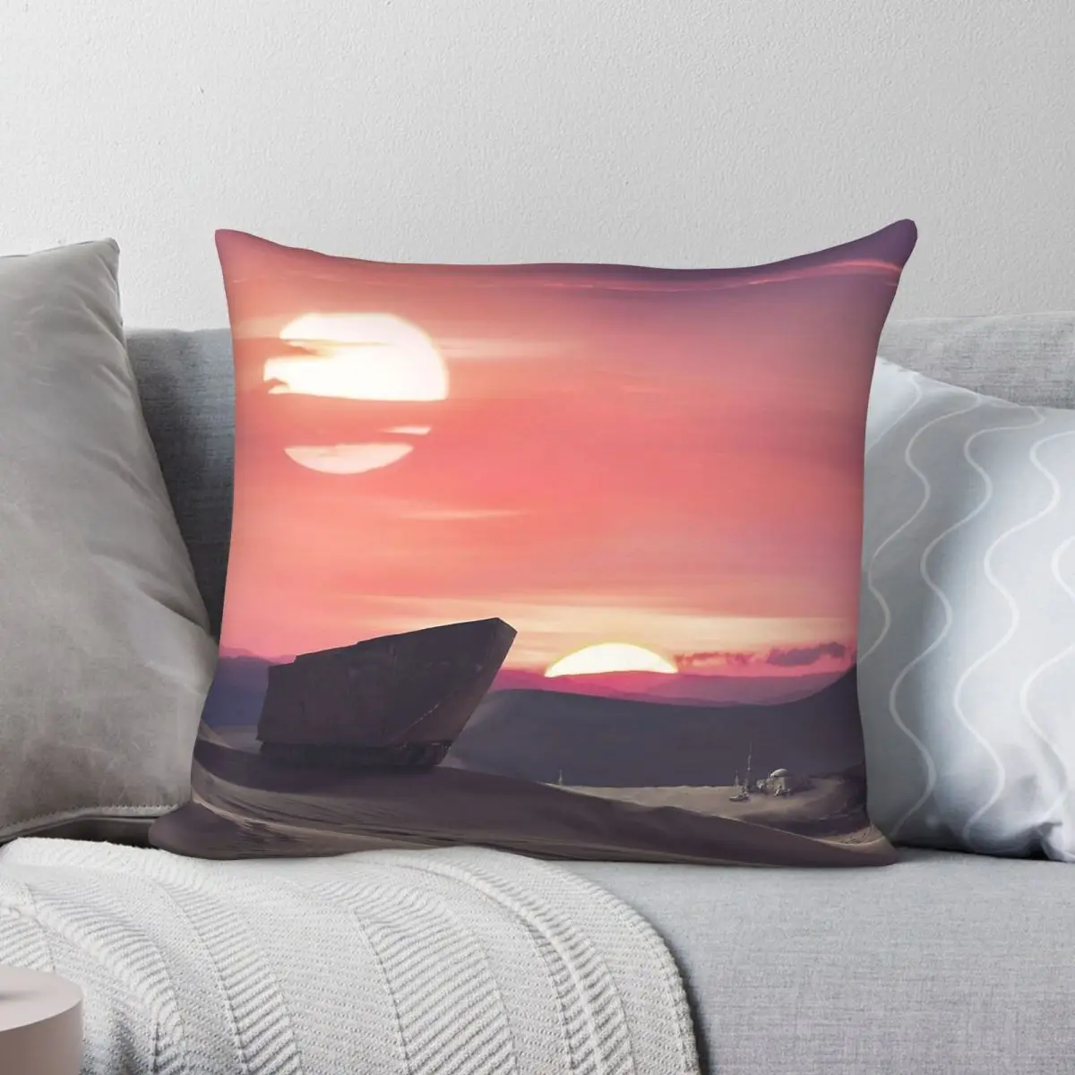Dune Desert Planet Square Pillowcase Polyester Linen Velvet Printed Zip Decorative Throw Pillow Case Room Cushion Cover 18