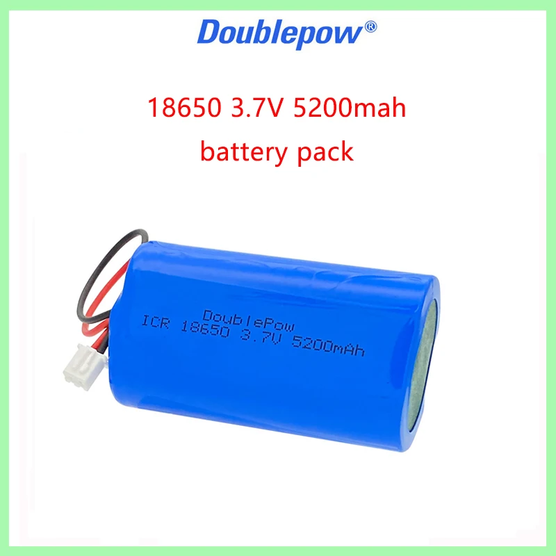 3.7V 18650 lithium battery pack 3600/5200mAh Rechargeable battery pack,monitoring equipment, protection board+XH2.54-2P Plug