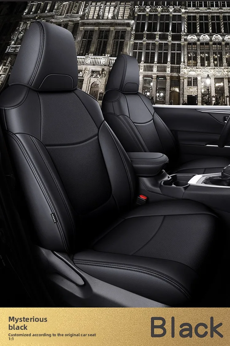 2028+Custom Fit Car Seat Covers Original Texture Design Full Set Middle Perforated Genuine Leather Specific Toyota Corolla Camry
